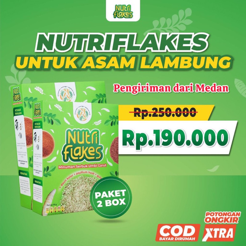 

100% ASLI PAKET 2 BOX NUTRIFLAKES-SEREAL UMBI UNTUK ATASI ASAM LAMBUNG