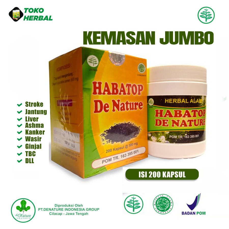Habatop Besar Jumbo 200 Kapsul Original De Nature