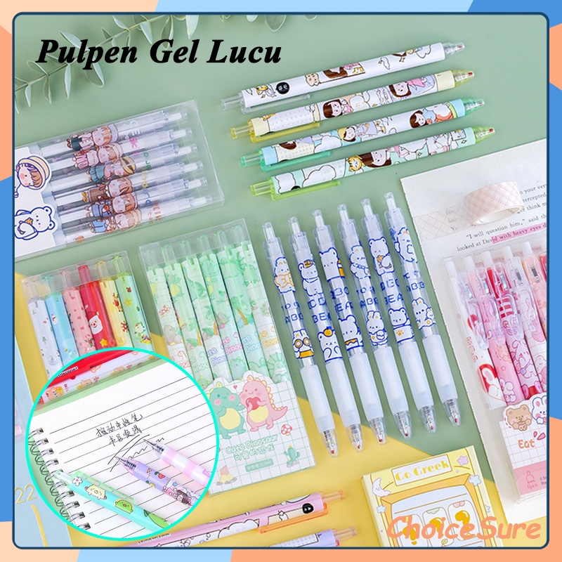 

Pulpen Gel Mekanik Lucu Karakter / Pulpen Gel Lucu / 1 Pak Berisi 6 Pulpen Gel Kartun