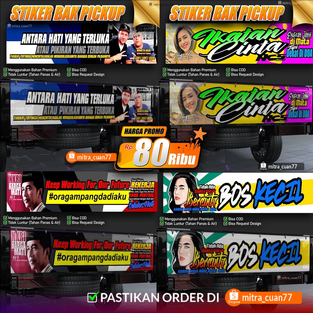 STIKER PINTU BAK BELAKANG L300, STIKER PINTU BAK PICK UP