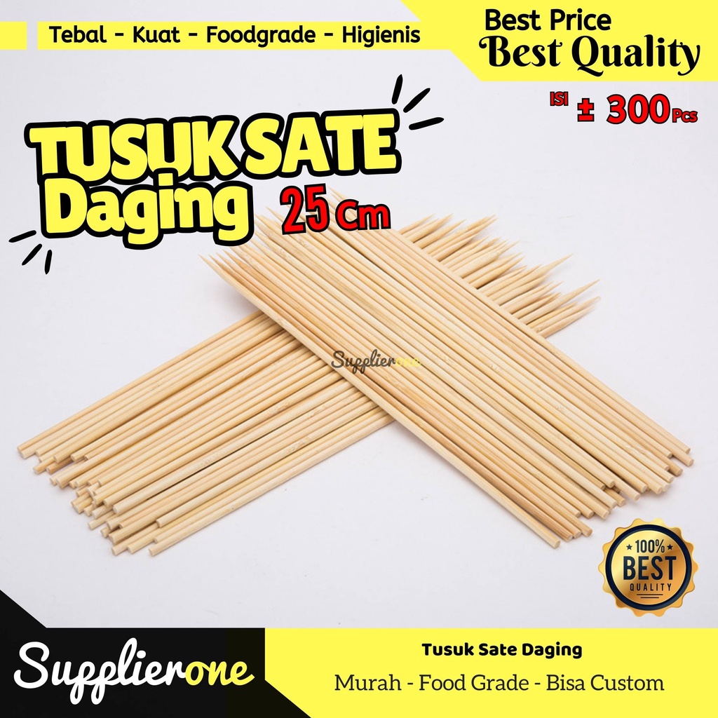 Tusuk Sate 25cm / Tusuk Sate Daging / Tusuk Sate Panjang / Tusuk Sate / Tusuk Bambu / Tusuk Sate 30c