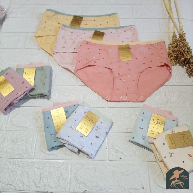 TALLY CD CELANA DALAM 1453 | ELASTIC WAISTBAND | MOTIF BUNNY | BAHAN KATUN |