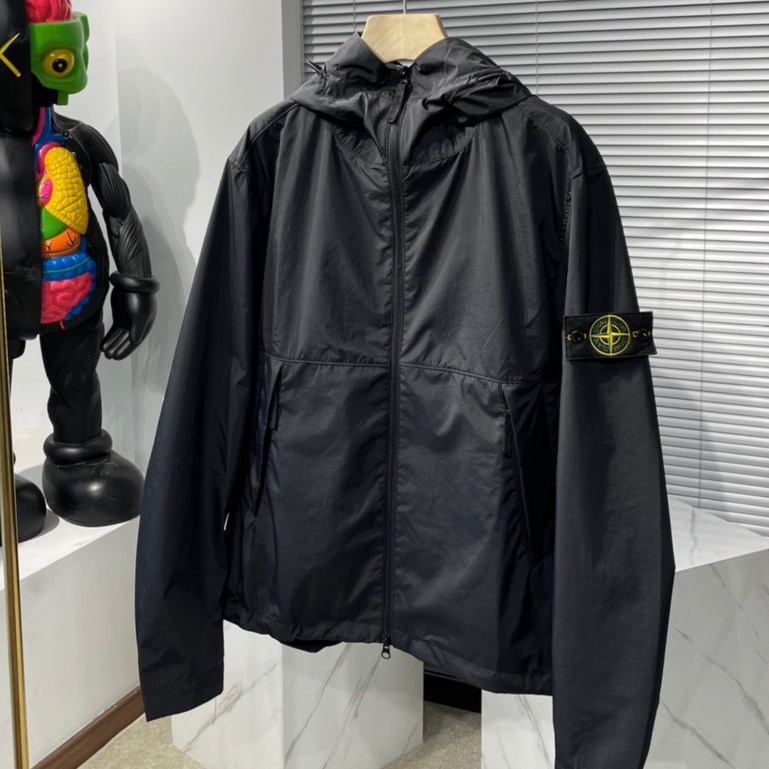 Stone Island 23ss spring and summer waterproof outdoor jacket 3L-tc material hooded rash jacket