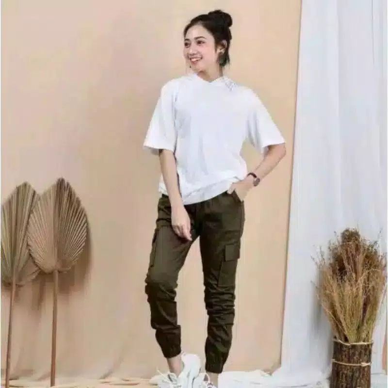 CELANA_cargo joger twil //celana twil cargo kancing besi