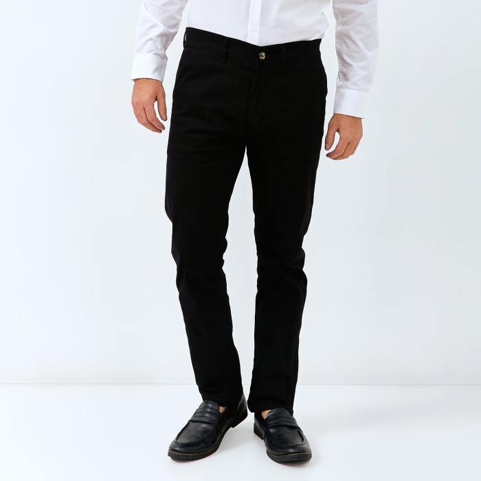 Mark Celana Panjang Chino Pria Slimfit Stanley Adams Hitam Polos - WD & Co., 30