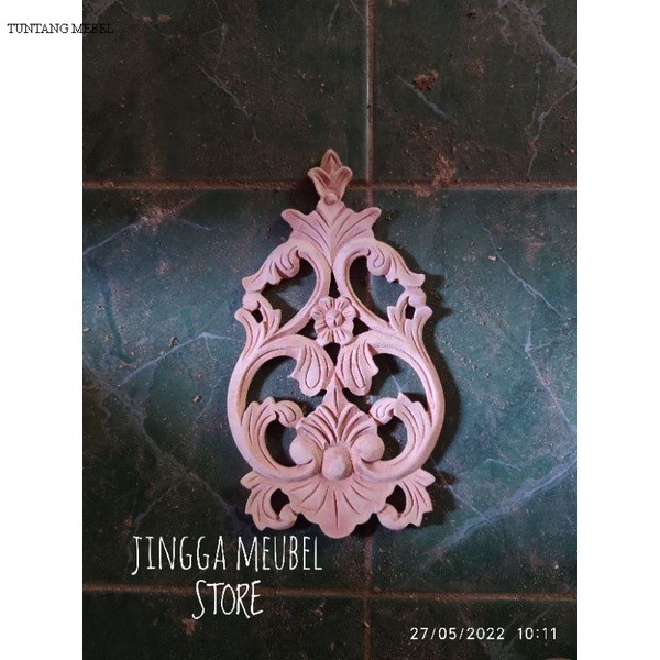 BISA COD Ukiran Kayu Ornamen Ukir Ornamen Tempel Loster Bofen Lisplang Kayu TM