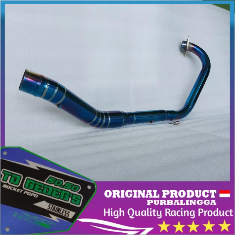 termurah pipa leher knalpot bluemoon Honda Verza megapro new full stainless