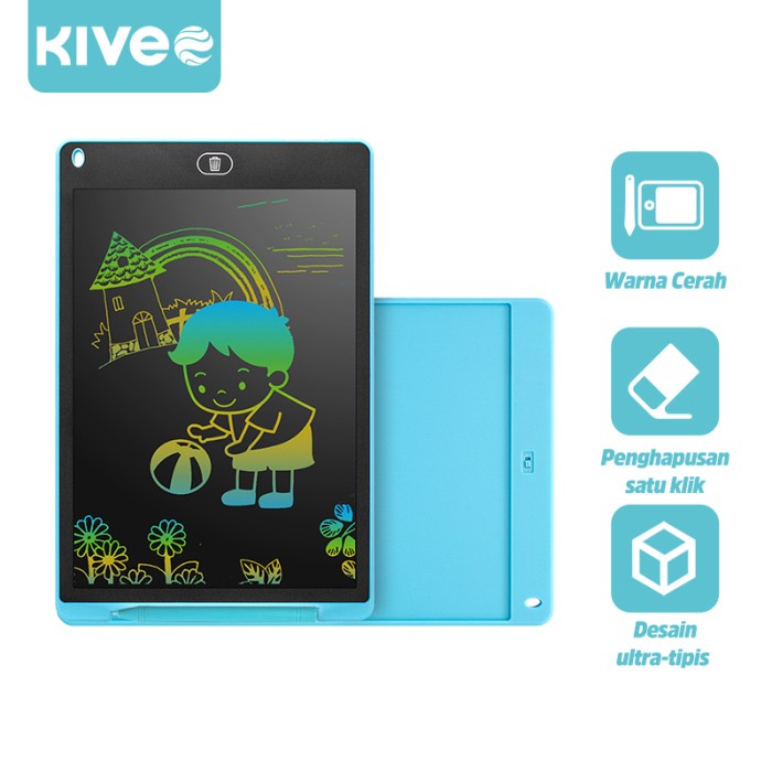 

KIVEE LCD Drawing Writing Tablet Papan Tulis Anak Board writing Pad - Blue 8.5 inches