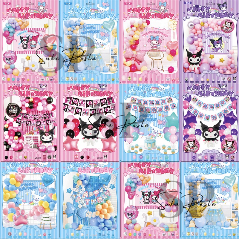Paket Dekorasi Karakter  Ulang Tahun Anak / Set Dekor Ultah Karakter