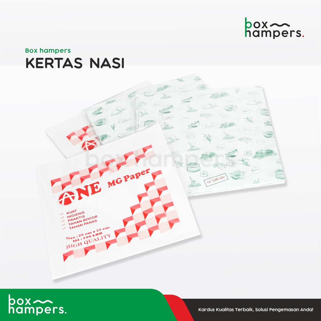 

Kertas Nasi isi 100 Uk. 25X27 cm Pembungkus Nasi Anti Lengket/anti Minyak/Kertas Bungkus Nasi/MG Paper/Kertas Nasi Kfc/ Kertas Kebab