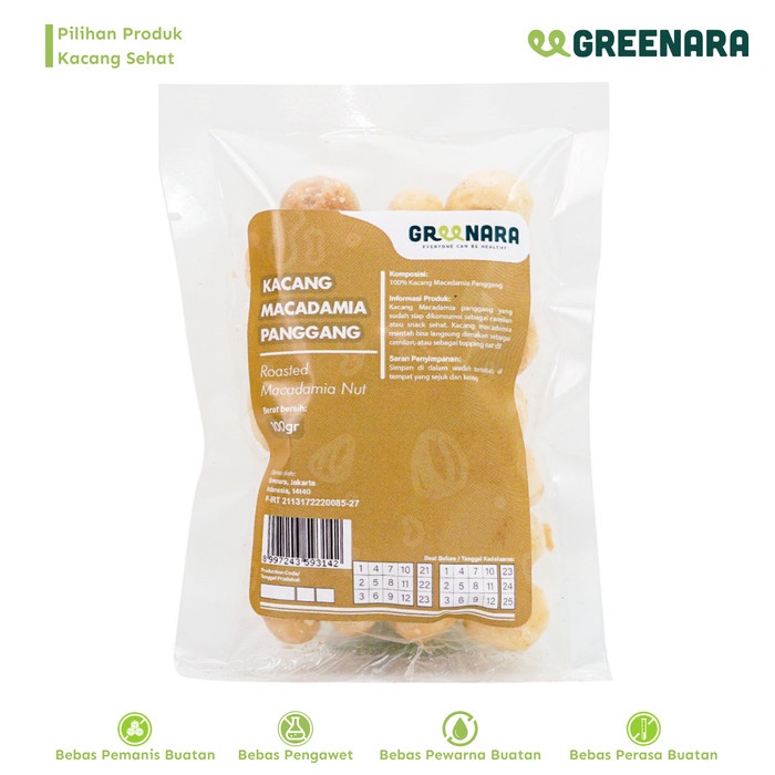 

[KUALITAS TERBAIK] Kacang Macadamia Panggang 100gr / Roasted Macadamia Nut Termuarah