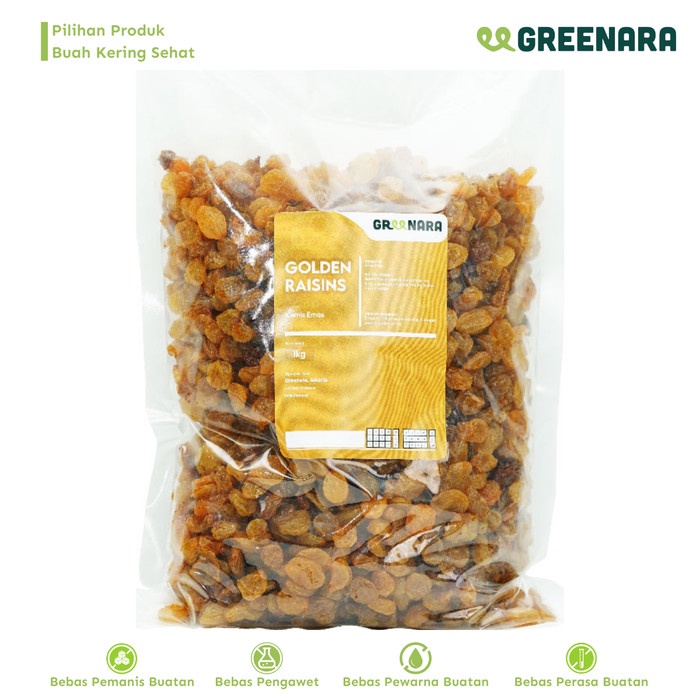 

[PREMIUM] Kismis Emas Kering 1 Kg / Dried Golden Raisin KUALITAS TERBAIK