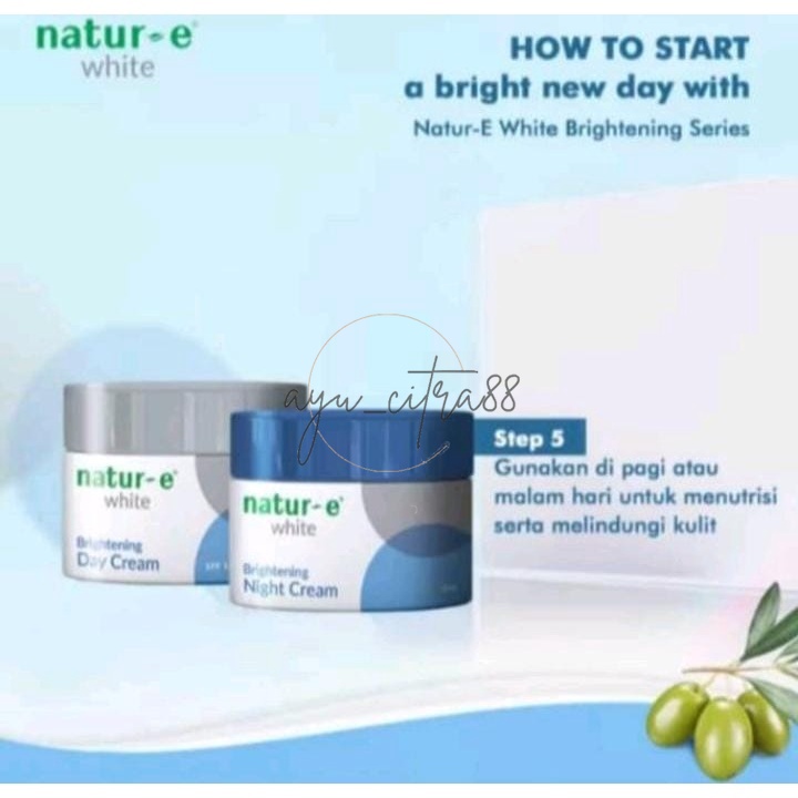 NATUR-E White Cream Siang/Malam 30g Original