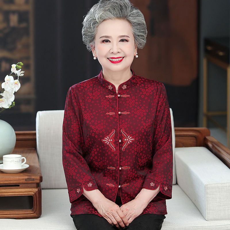 Gaun Musim Panas Lansia Wanita, Kemeja, Gaun Pengantin Nenek