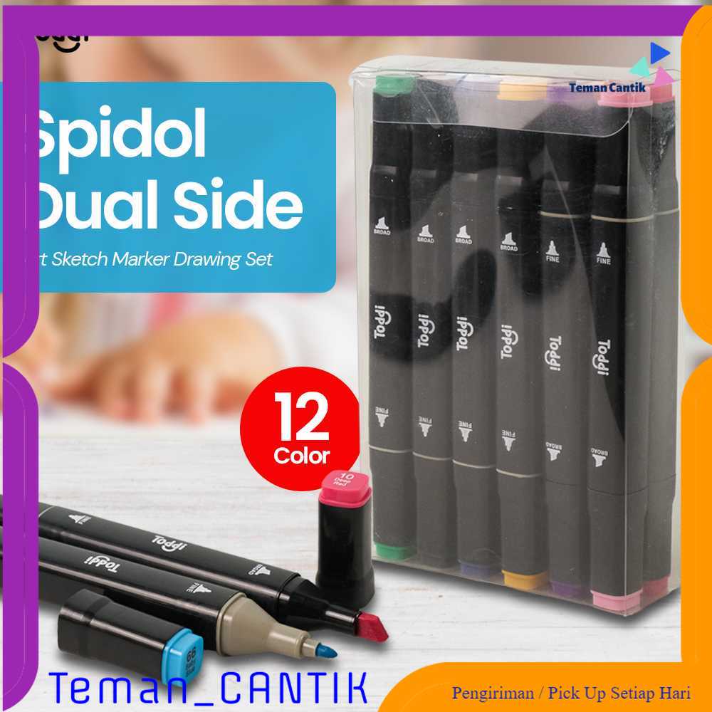 

TC - ATK Toddi Spidol Dual Side Art Sketch Marker Drawing Set 12 Color - T12