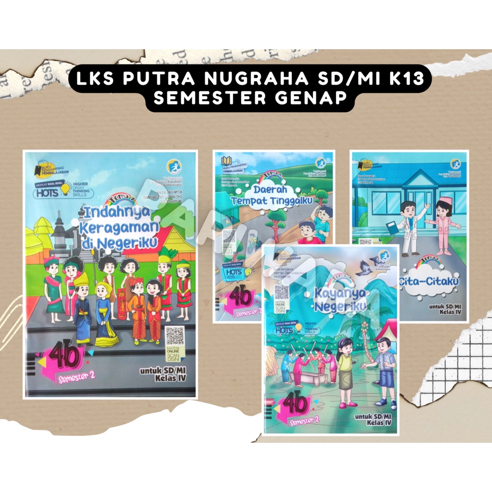Buku LKS Putra Nugraha SD MI Kelas 4 - Genap Kurikulum K13 2023/2024 - LKS TEMATIK, BAHASA INGGRIS, 