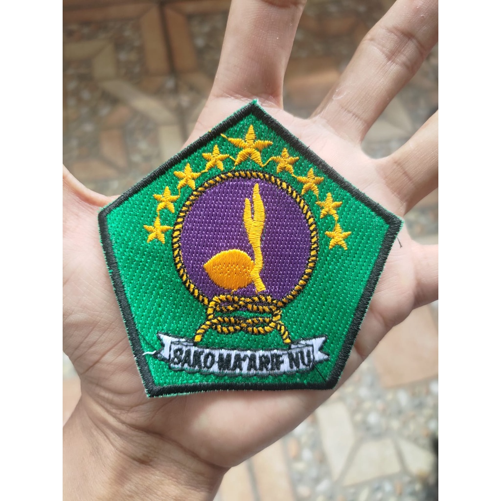 BADGE SAKO MA'ARIF NU BORDIR SATUAN KOMUNITAS PRAMUKA