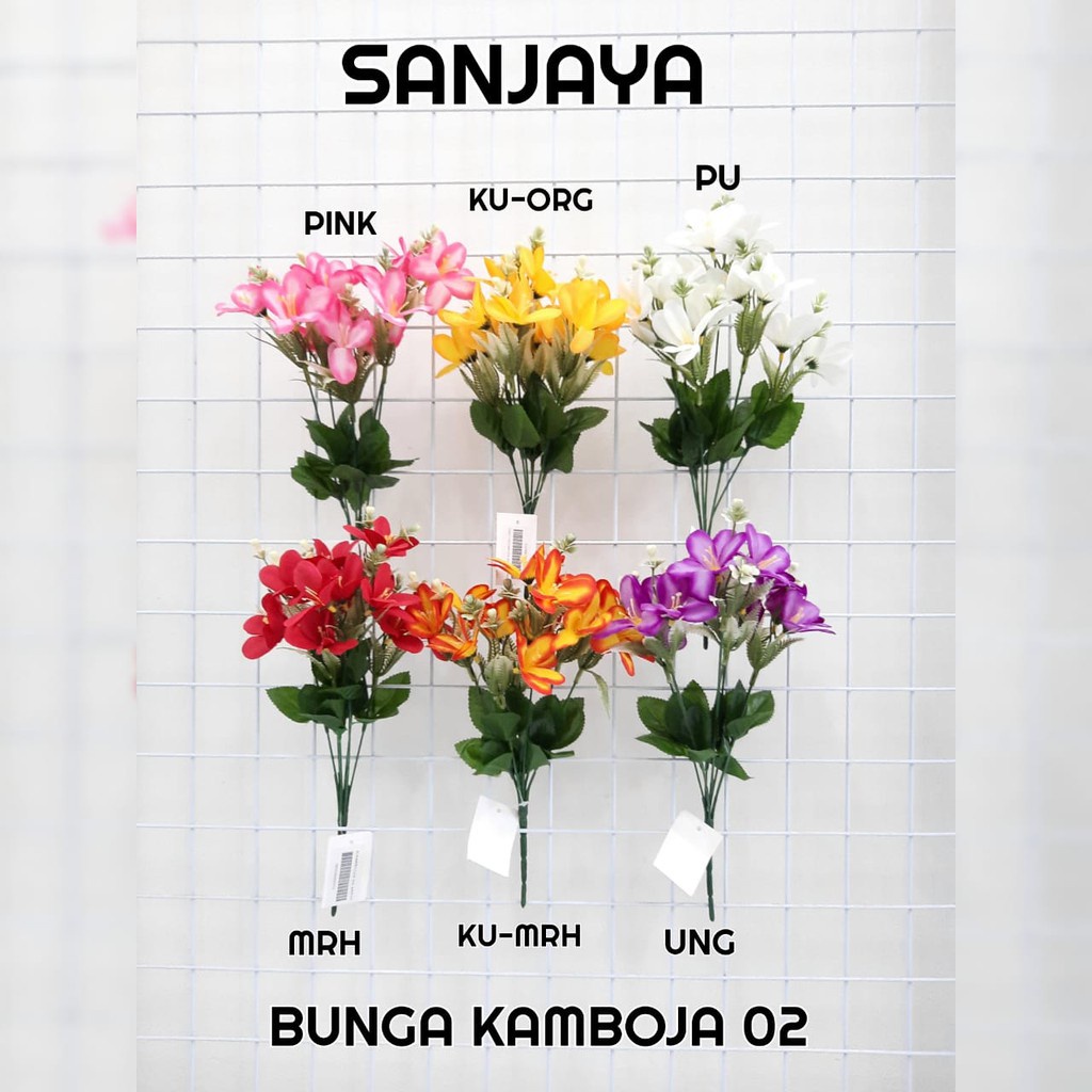 (HASANS FLORIST)Bunga Kamboja Latex / Bunga Kamboja Artificial / Bunga Kamboja Palsu Plastik / Bunga
