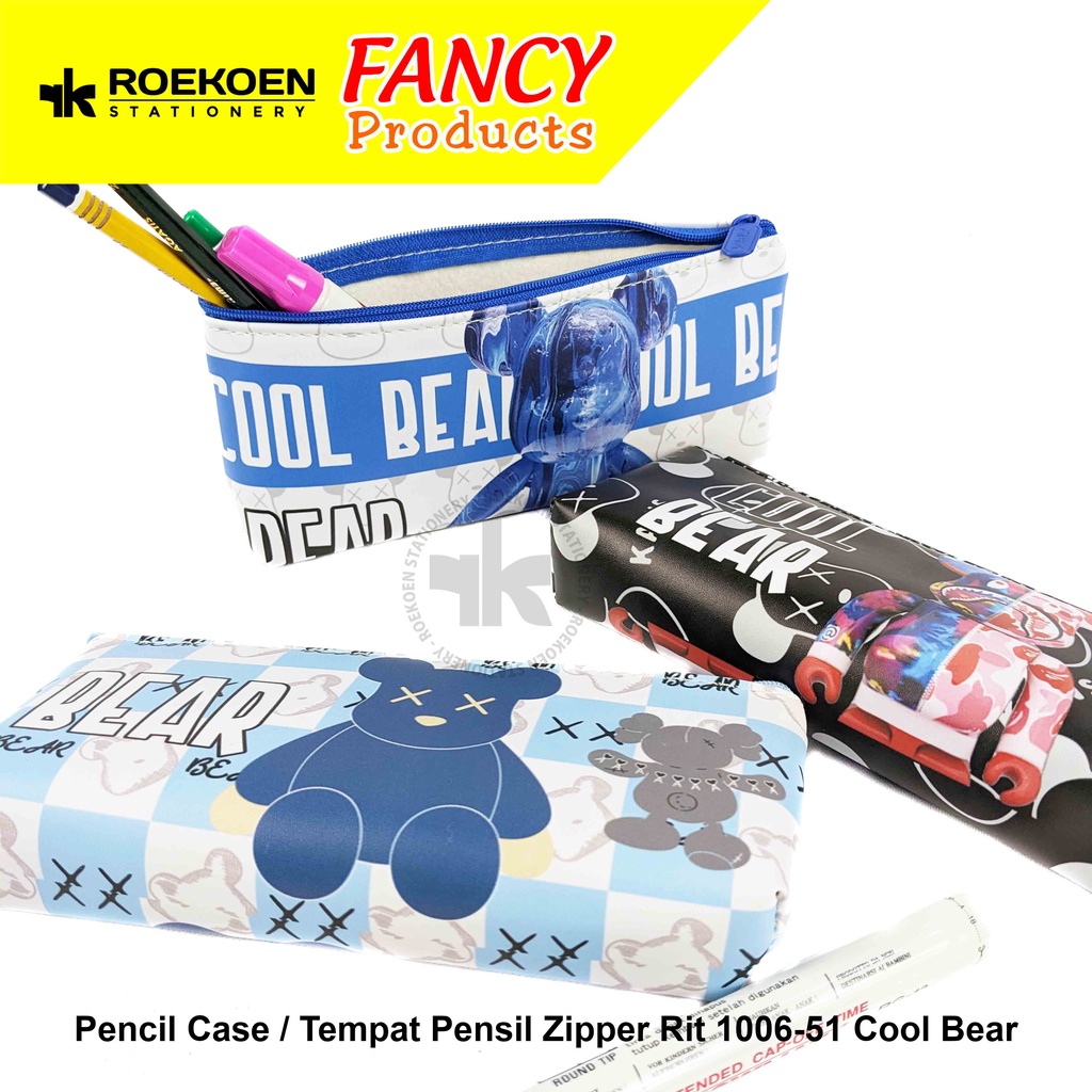 

Tanpa Merk Pencil Case Kanvas Zipper Besar Fancy 1006-51 Cool Bear