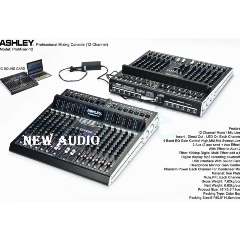 MIXER ASHLEY PRO MIXER 12 / PROMIXER12 / PROMIXER 12 CHANNEL ORIGINAL