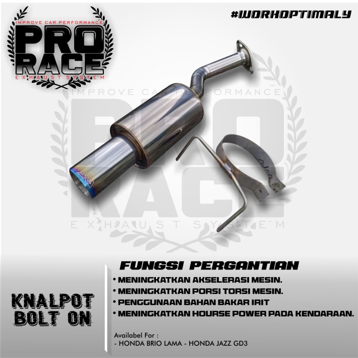 KNALPOT BOLT ON HONDA JAZZ GD3 PNP