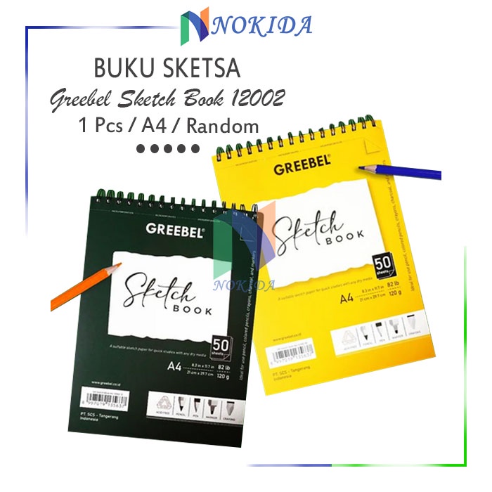 

Nokida Sketch Book 50 Sheets Greebel 12002 / Buku Sketsa Gambar / Buku Lukis Melukis / Drawing Book