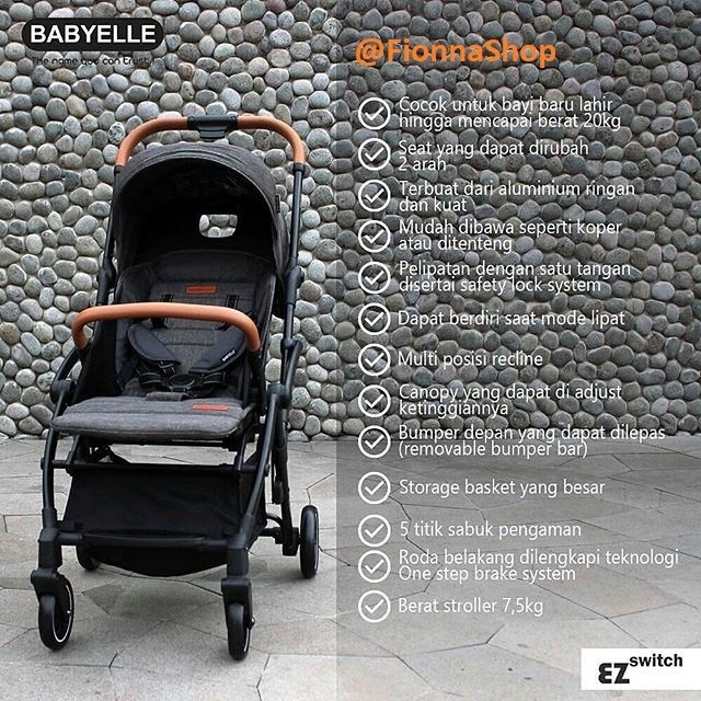 Stroller Baby Elle Kereta Bayi BabyElle S523 RS Ez Switch Bisa Hadap Depan Belakang
