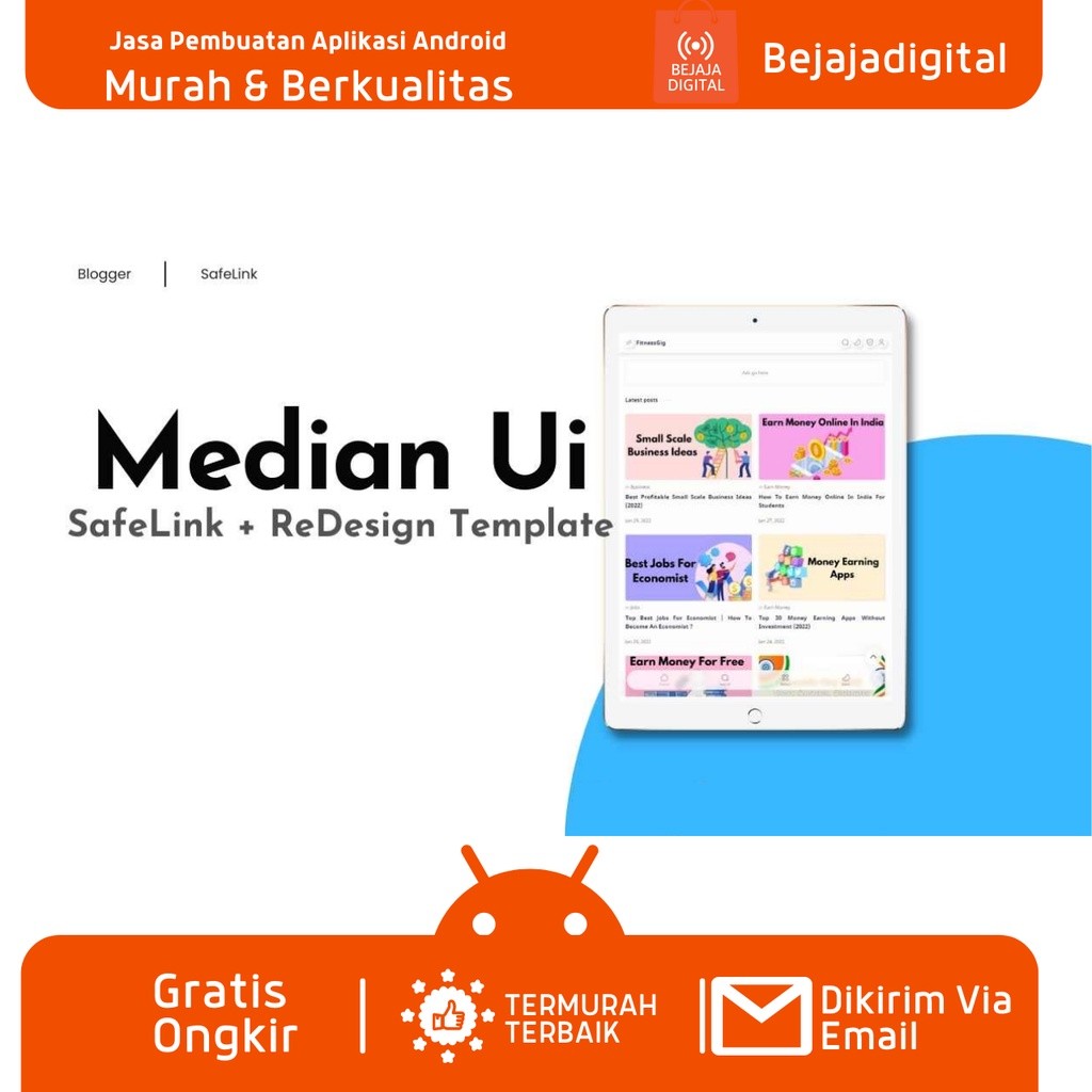 Template Blogspot tema  Median UI 1.6 Safelink + ReDesign Premium Blogger