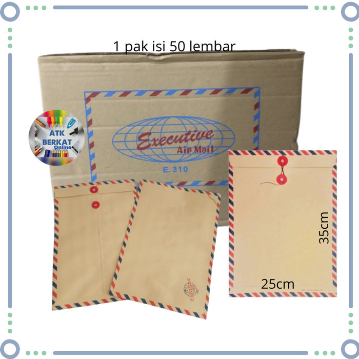 

[50 pcs] Amplop coklat Folio F4 310 airmail tali