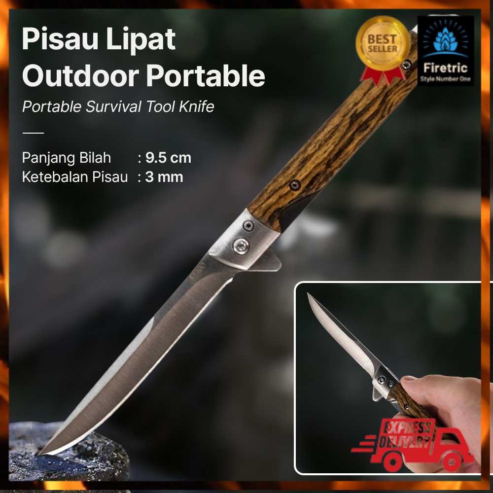DMS Pisau Lipat Outdoor Portable Knife Survival Tool - M390