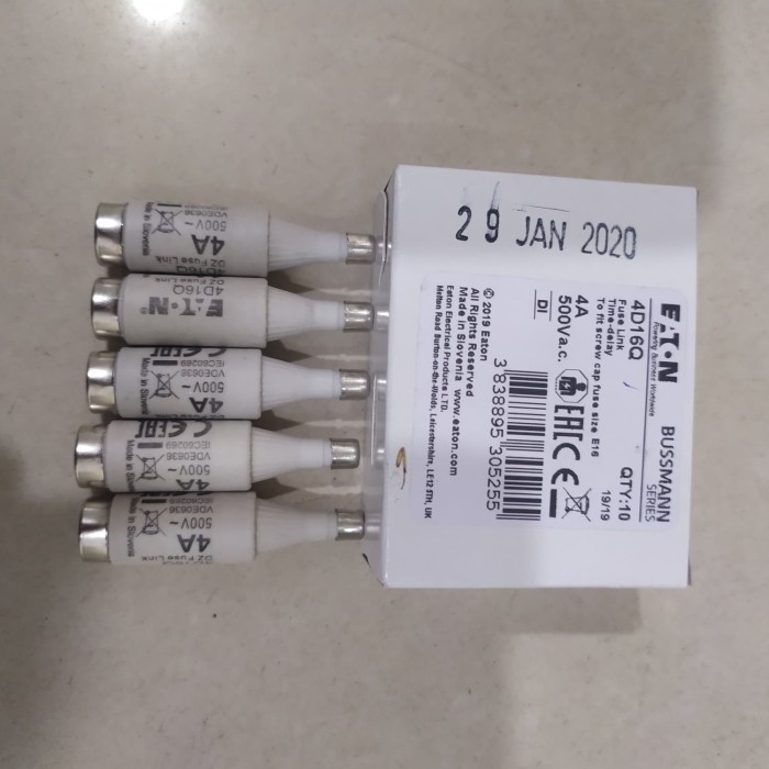 GW99 Fuse 4D16Q 4A. 500V. Diazed Bottle Bussmann