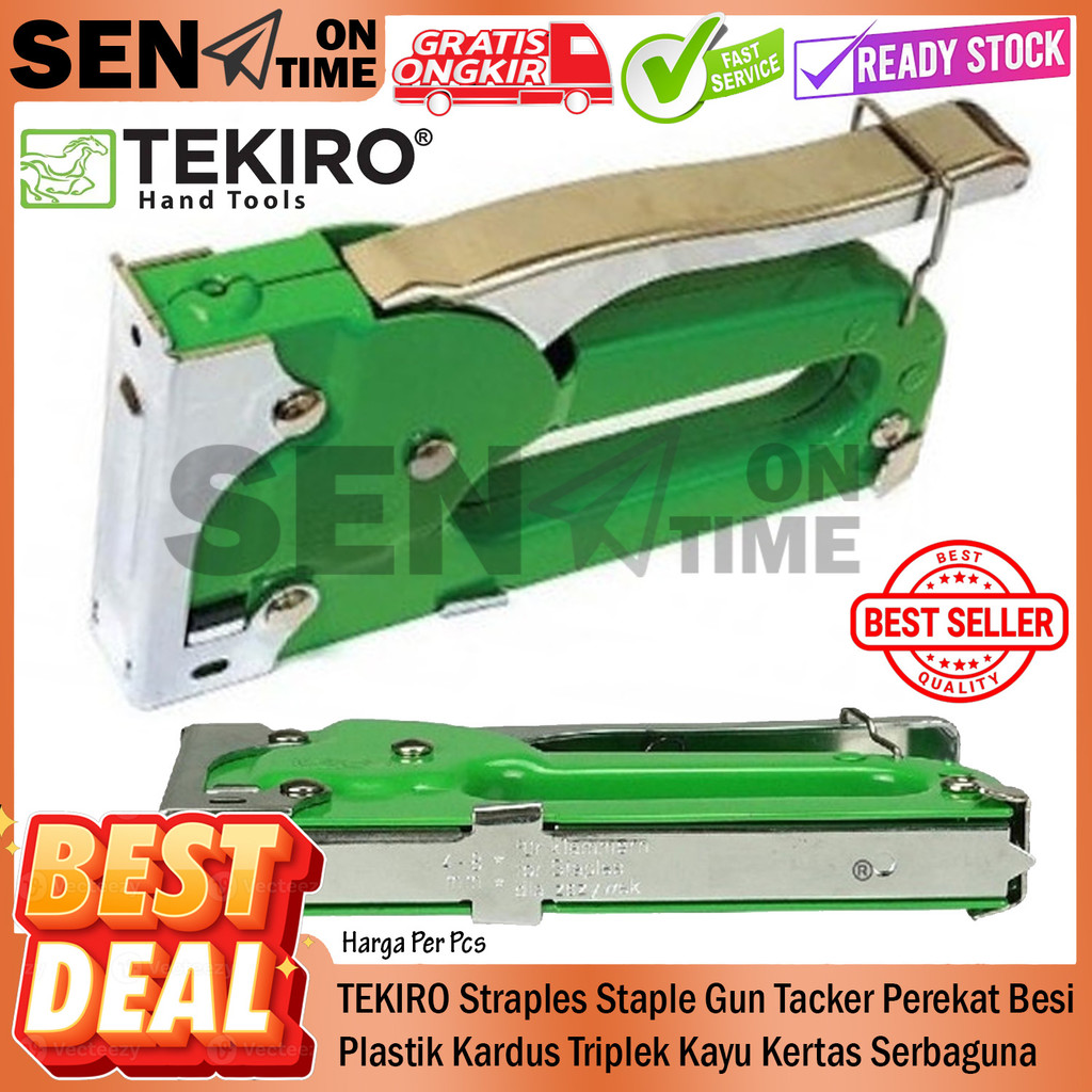 

TEKIRO Staples Pengikat Perekat Karton 8mm Streples Gun Tacker Penembak Kardus Kayu Triplek Seng Almunium Gypsum Tahan Media Keras Tancap Kuat Tembak 4Mm Hijau Green Ijo Warna Anti Karat Alat Atk Kantor Kerja Sekolah Tahan Banting OKA Rumah Fotocopy