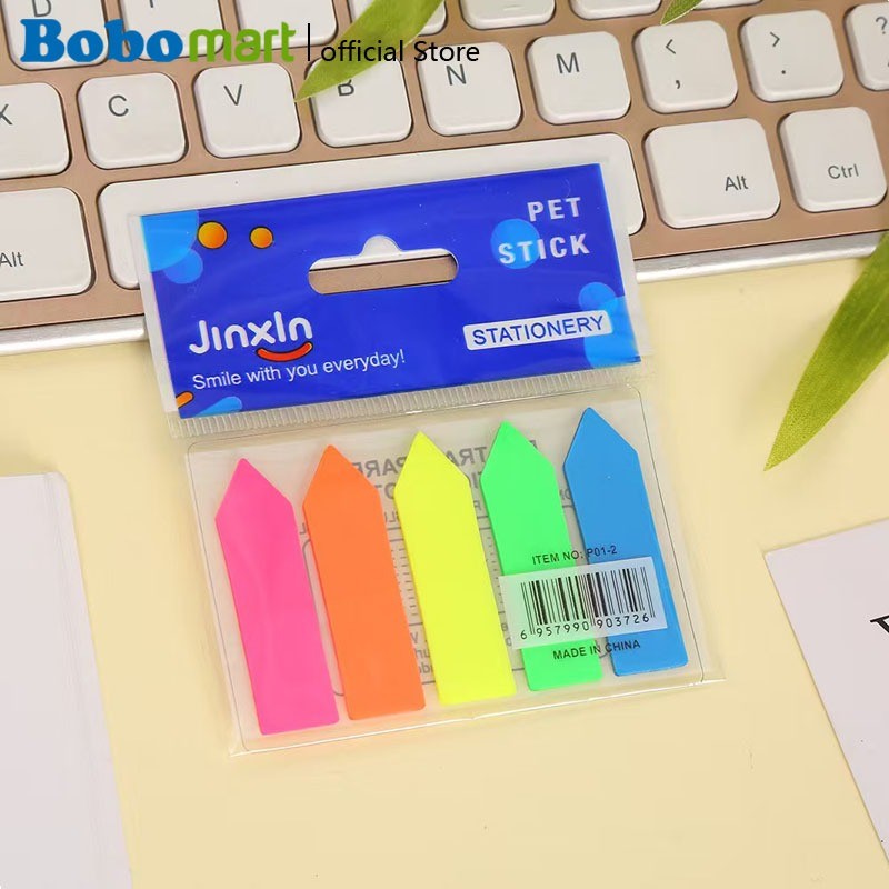 

BOBOMART JXINPO1-1 1 SET 5 WARNA STICKY NOTE 100 LEMBAR PENANDA BUKU MEMO MURAH