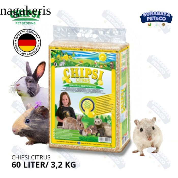 

CHIPSI Serbuk Kayu Hamster/Marmut alas hewan - citrus, 1kg antik