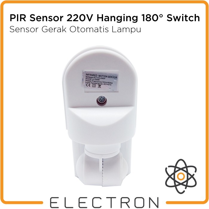 

PIR Sensor 220V Hanging 180° Switch Infrared Motion Otomatis Gerak