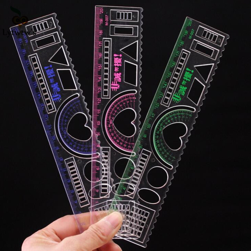 

1 Piece Cute Kawaii Peach Straight Ruler Wavy Line Geometry Tool Stationery Drawing Sewing School Office Supply Stencil Gift