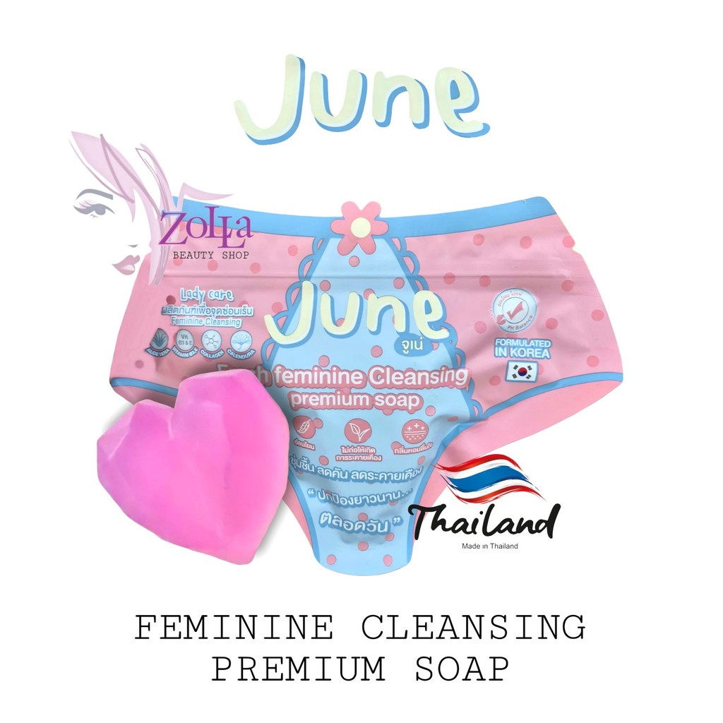 JUNE FRESH FEMININE CLEANSING PREMIUM SOAP 50g - SABUN PEMBERSIH KEWANITAAN MISS V WANITA ORIGINAL T