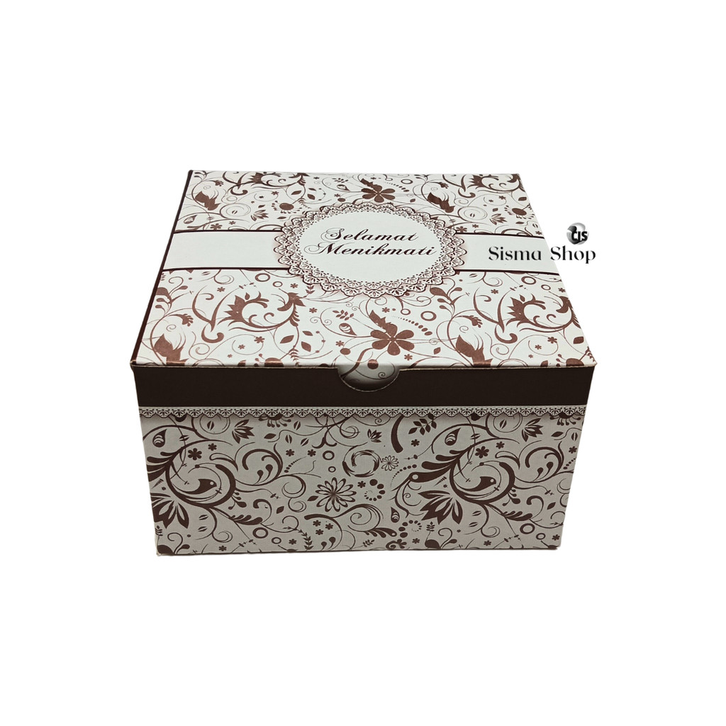 

Dus Kue / Dus Batik Coklat 12 x 14 cm / Box Kue