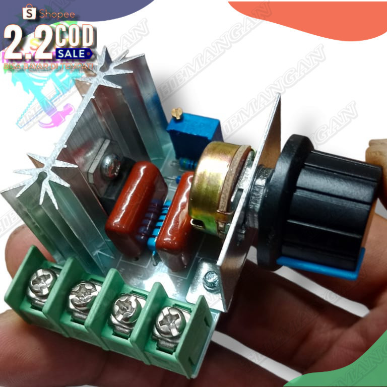 [BISA COD] Dimmer AC 2000 Watt Speed Rpm Motor AC 220 Volt - MURAH