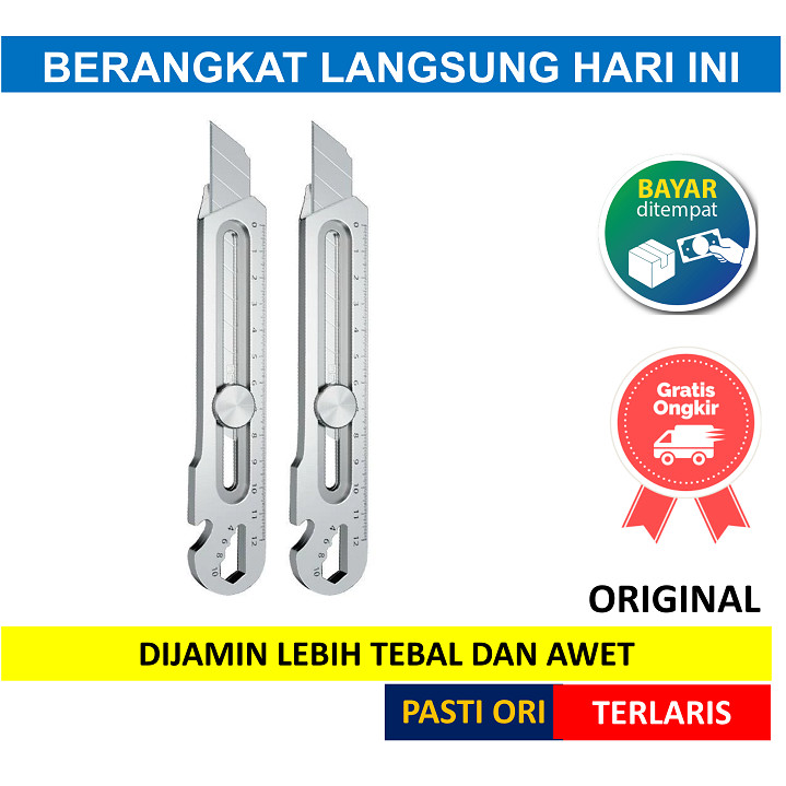

[ CUTTER STAINLESS ] Cutter Pisau Tajam Besar Kater Baja Stainless Anti Karat Bahan Kuat Tebal Bagus Multifungsi Karter Stain Less Stinles Metal Pemotong Serbaguna