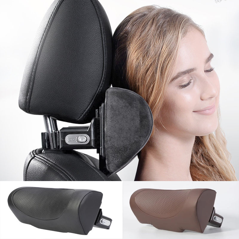 

Suede Multifunctional Car Neck Headrest Pillow Support Cushion Adjustable Head Neck Rest Phone Holder and Storage Hook for Child
