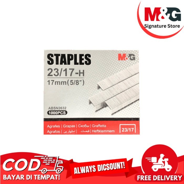 

Staples M&G ABS916C7 & ABSN26 Isi Hekter Ukuran 24/8 23/8 23/10 23/13 23/17 23/20 23/24 Isi 1000 Pcs Refil Stapler - SATUAN - 24/8