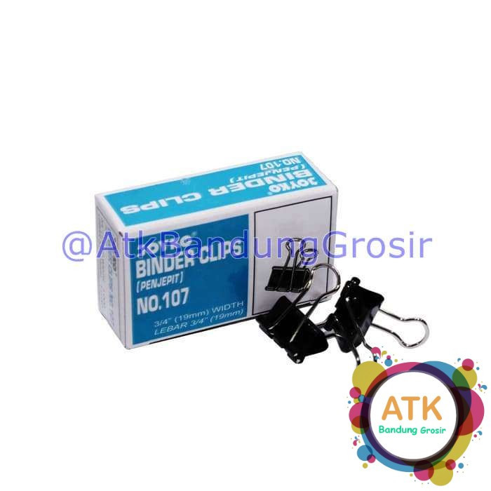 

Binder Clip Joyko No 107 Ukuran 19 mm isi 12 pcs Penjepit Kertas MURAH