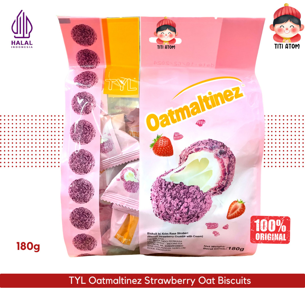 TYL Oatmaltinez Strawberry Oat Biscuits 180g
