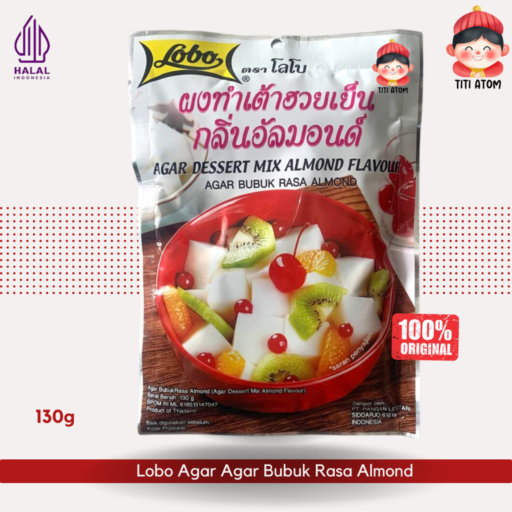 

Lobo Agar Agar Bubuk Rasa Almond Dessert Thailand 130g