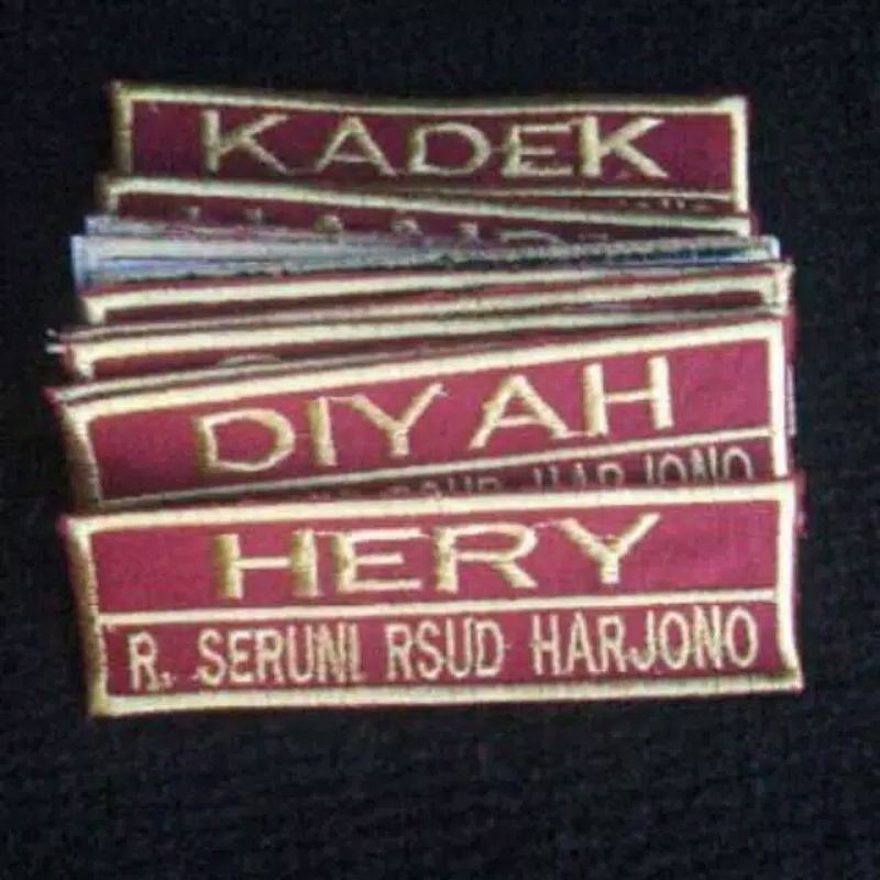 Bordir Bordir nama satpam - Bet satpam Badge nama satpam bordir