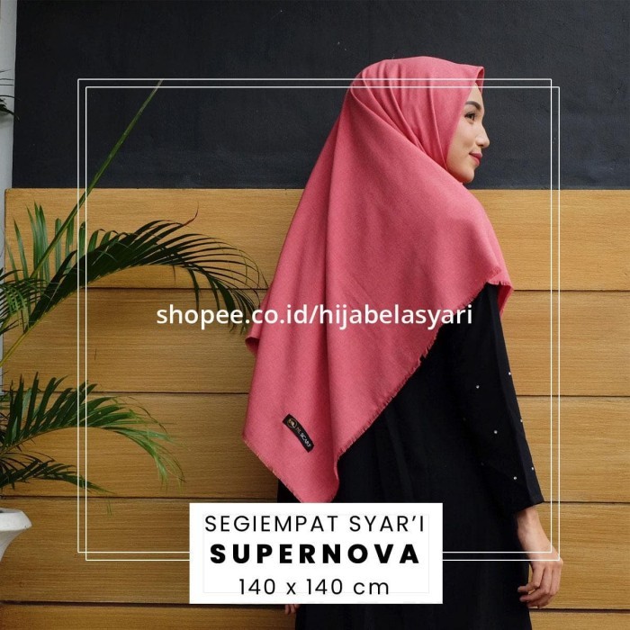 [[Premium]]Sale Kerudung Segi Empat Polos Jumbo Denim Supernova/ Jilbab Syari Segi4 - HIJAU MUDA