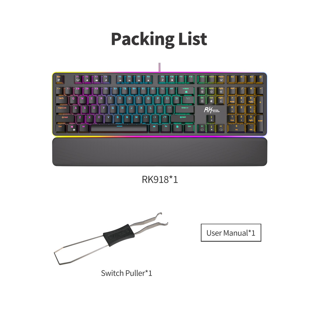 RK108 Pro RGB Mechanical Keyboard - Papan Ketik Full-sized dengan 108 Tombol dan Konektivitas Tri-mode