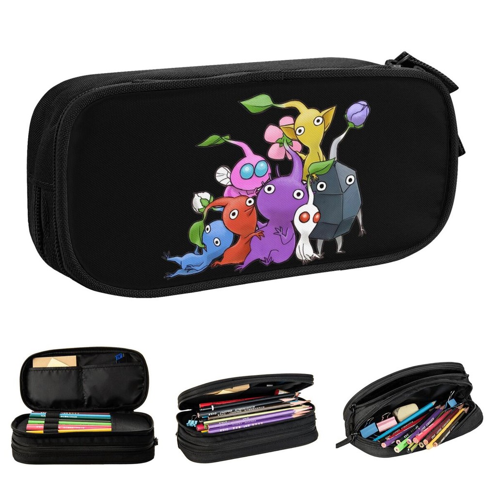 

170 Pikmin Ideas Game Art Pencil Case Pen Holder Bag for Student Big Capacity Students School Zipper Pencil Pouch