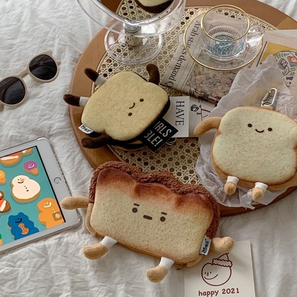 

Cartoon Cute Toast Bread Pencil Case Student Stationery Cute Large Capacity Storage Bag Kawaii School Supplies Back To School